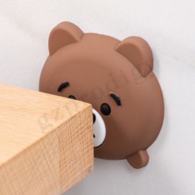 사랑스러운 만화 곰 플라스틱 문 쐐기 연약한 접착성 잘 고정된 문 버팀쇠