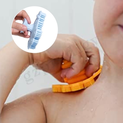 아기 목욕 실리콘 및 스크랩 캡 브러시 아기 안전 헤어 샴푸 브러시